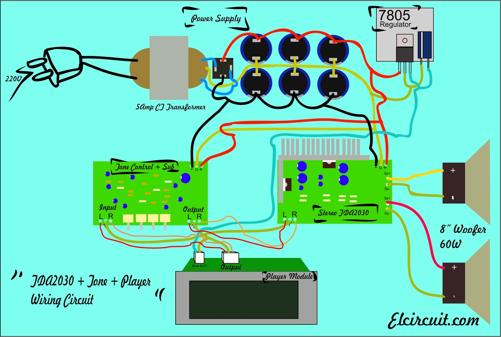 Assembling Complete Amplifier TDA2030 - Electronic Circuit