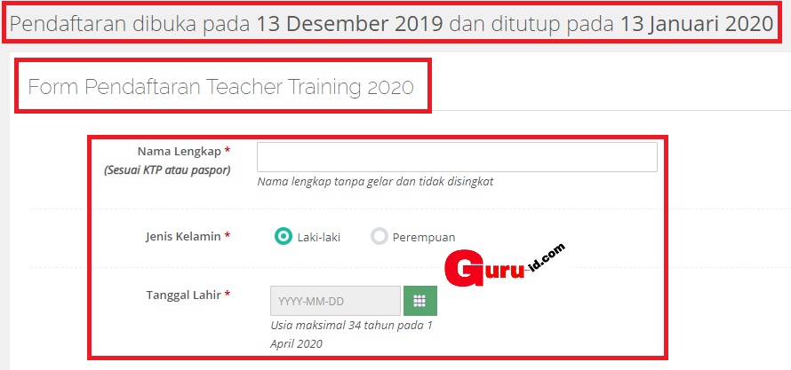 Pendaftaran Beasiswa Guru 2020 Program Teacher Training Info Pendidikan Terbaru
