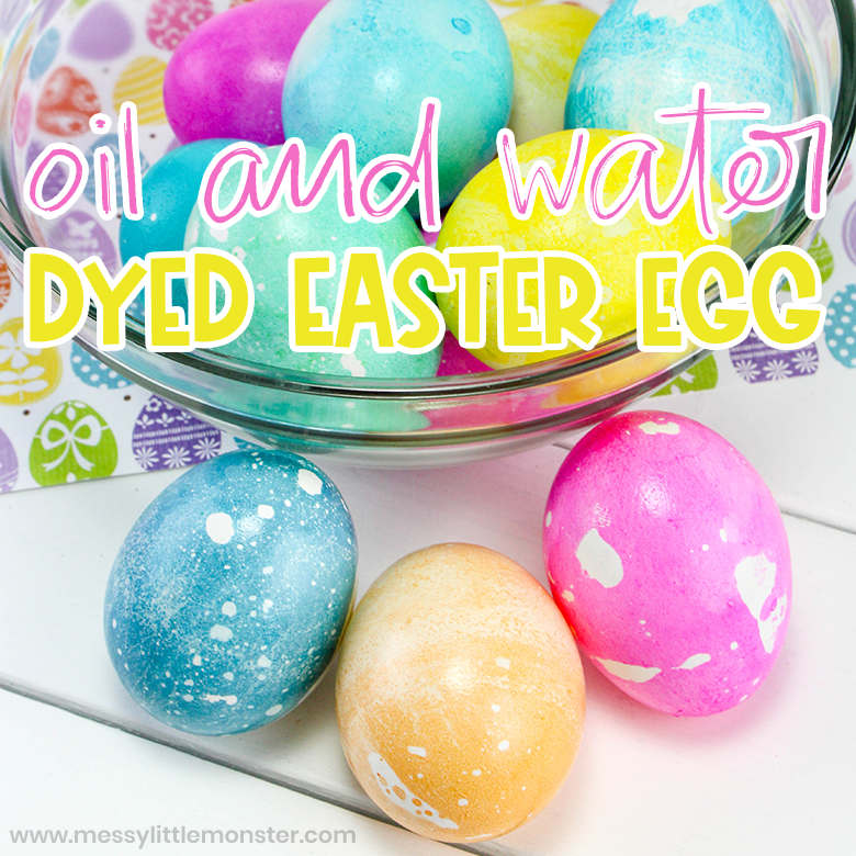 How to Dye Easter Eggs Coloring Easter Eggs with Oil and Water Messy