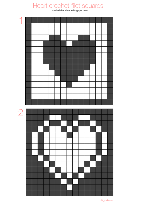 Anabelia craft design Valentine's Day Heart small crochet tablecloths