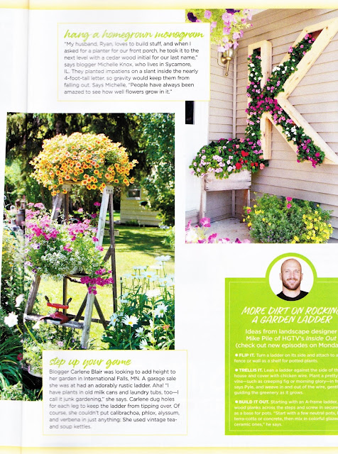 Photo of my garden ladder feature in HGTV magazine