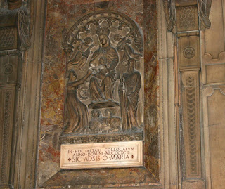 The carving over the Altar of the Madonna at the Duomo in Milan, beneath which Schuster was buried