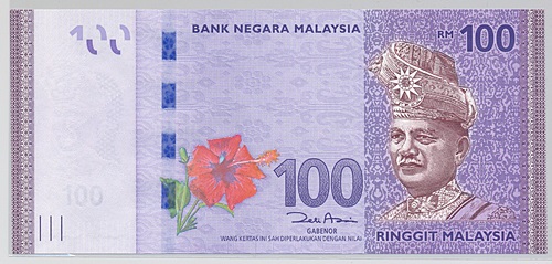 duit rm100, note rm100, seratus ringgit