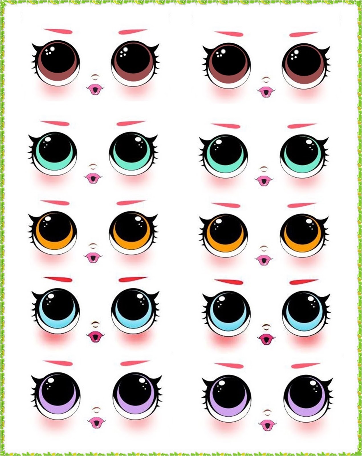 Modelos de olhos para imprimir