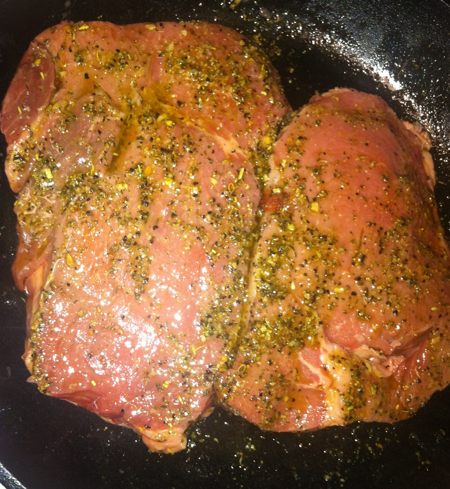 The Waltzing Taste Buds Olive Oil Pan Roasted Sirloin and Oven Roasted Potatoes