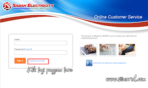 Daftar Akaun Online Customer Service (OCS) Untuk Semak Bil Elektrik (SESB)