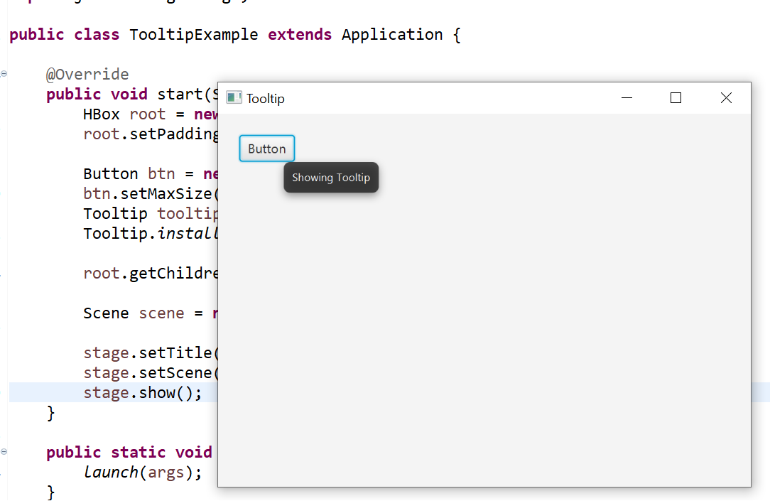 JavaFX Tooltip Example
