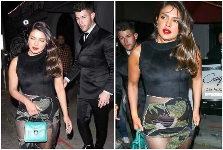 Priyanka Chopra Oops Moment Transparent Dress Along With Husband Nick Jonas