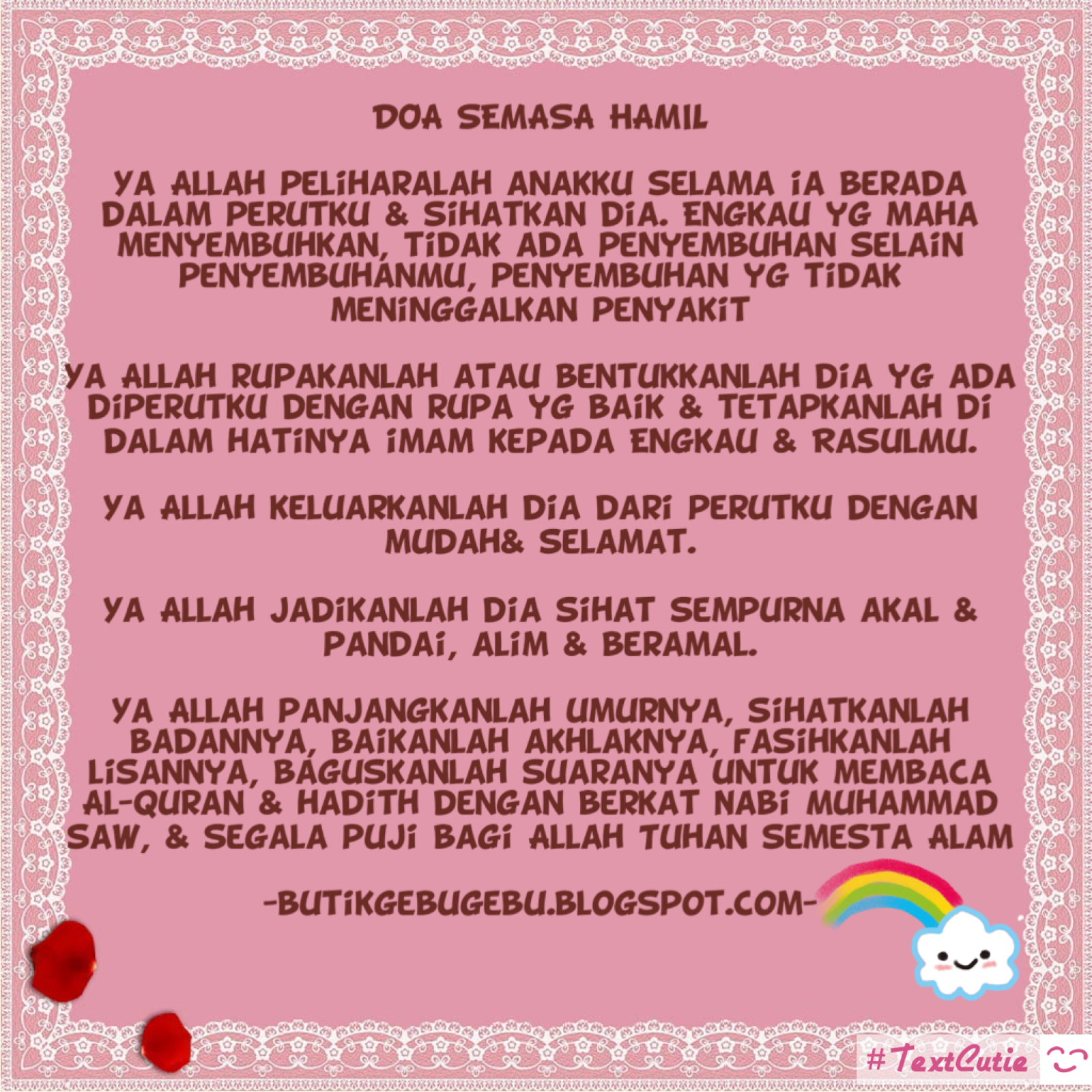 Amalan ibu hamil ~ Butik GebuGebu