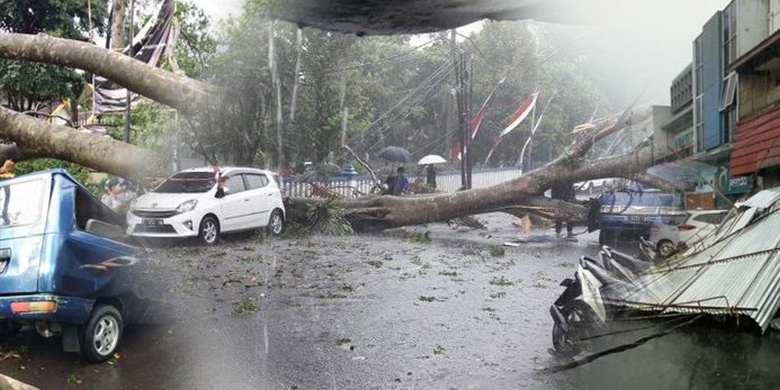 Angin Puting Beliung Landas Sukabumi Belasan Mobil Rusak Jurnal Media Indonesia