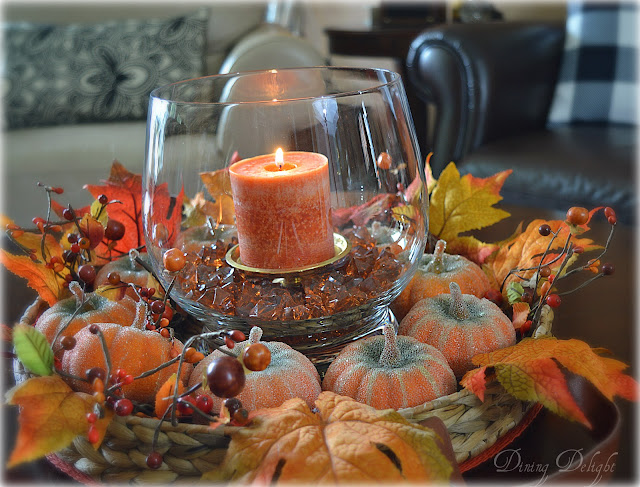 Dining Delight: Fall Coffee Table Centerpiece