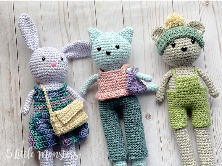 5 Little Monsters Crocheted Clothes and Accessories for the Long