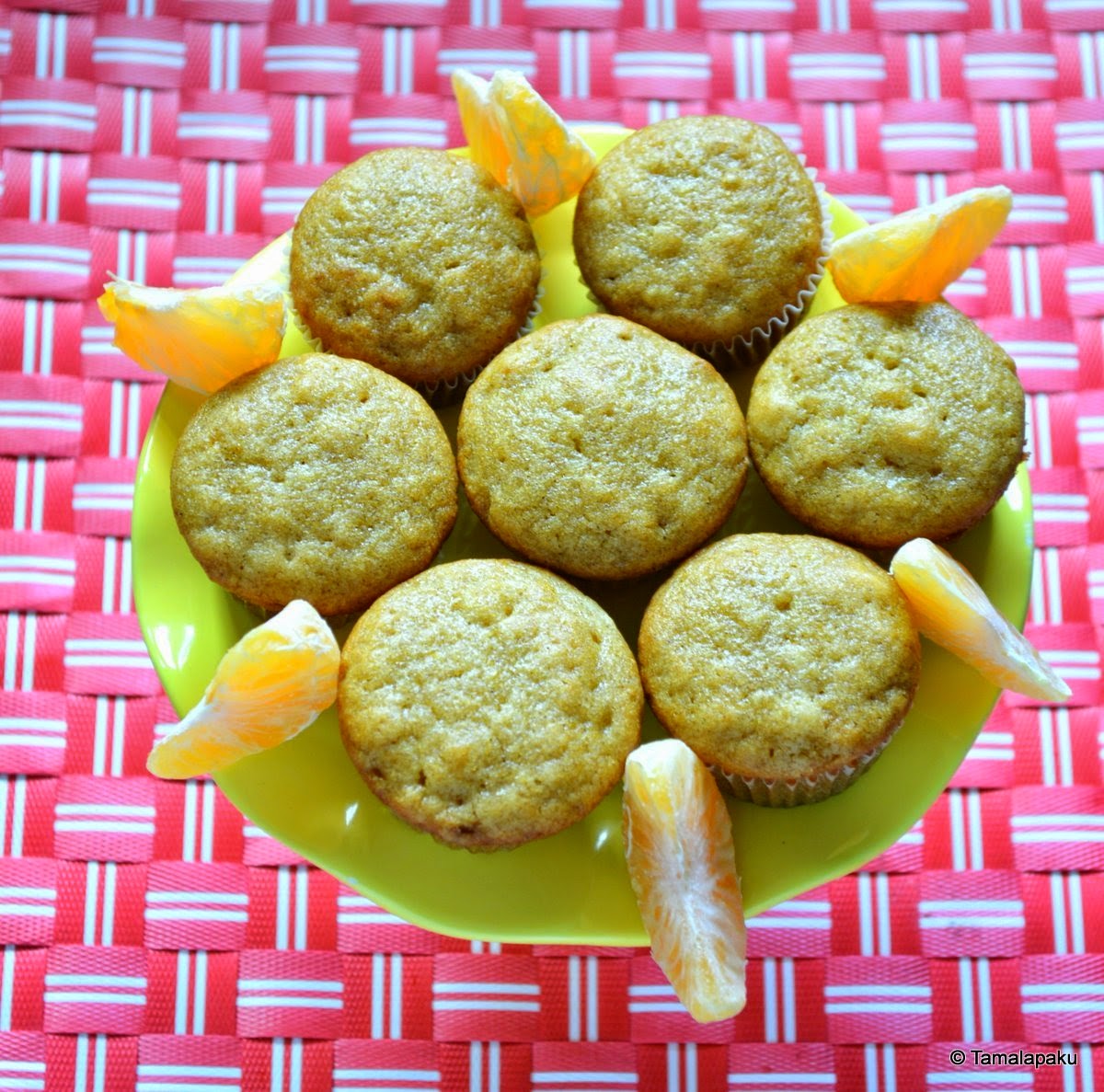 Eggless Cinnamon Orange Cupcakes