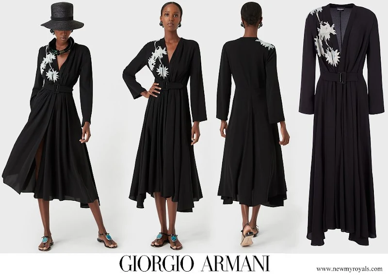 Meghan Markle wore GIORGIO ARMANI Long triple silk georgette dress