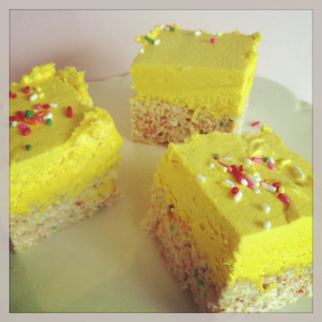 The Martha in Me Confetti Rice Krispie Treats with Buttercream Frosting