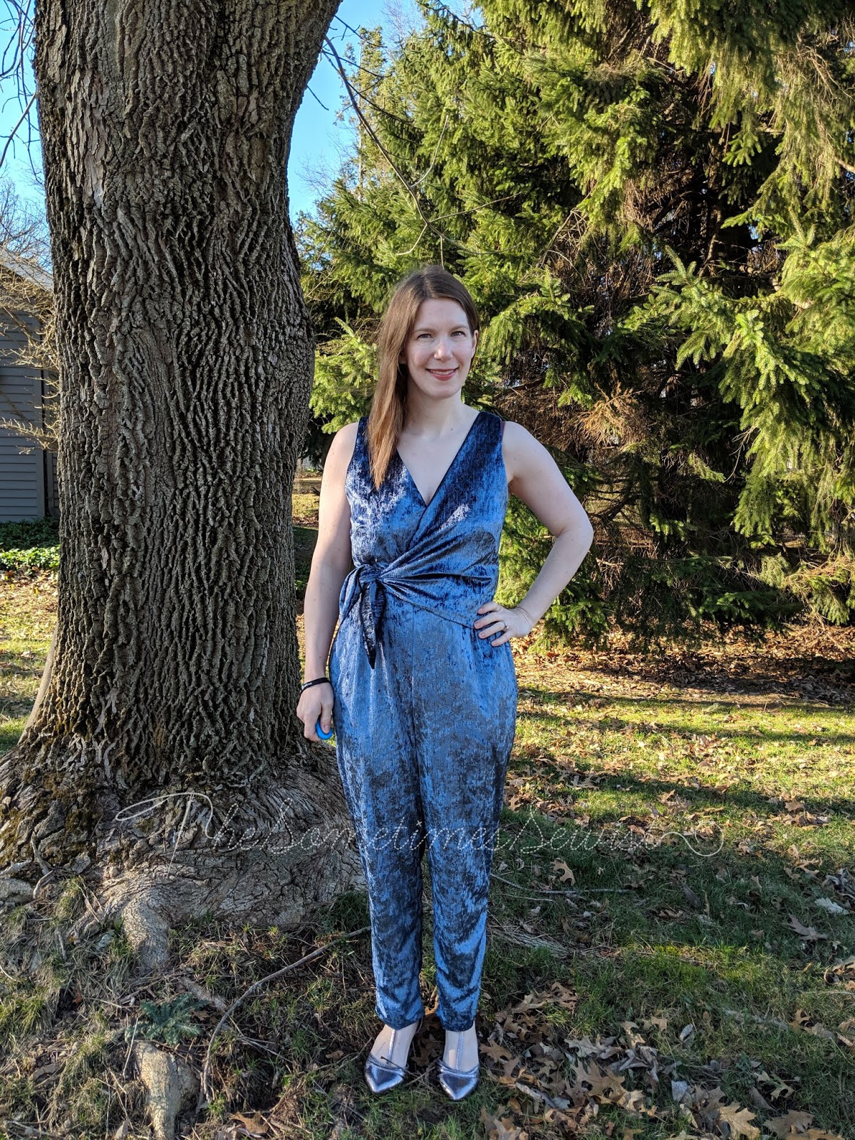 Made by a Fabricista: Blue Velvet Jumpsuit