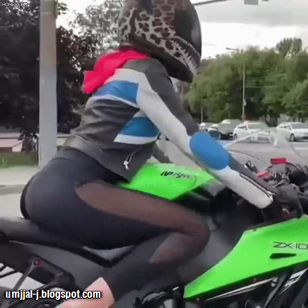 흥겨운 바이크 누나