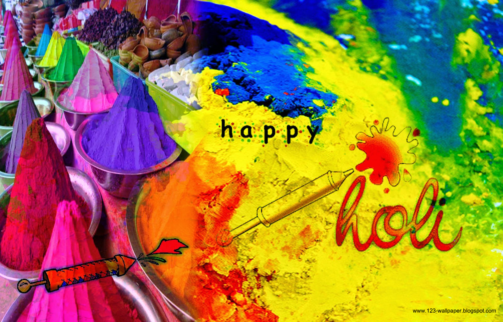 Happy Holi HD Wallpaper & SMS Messsages - Images of love