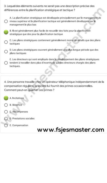 Correction du Concours Master Sciences de Gestion 2020-2021 - Fsjes Agdal