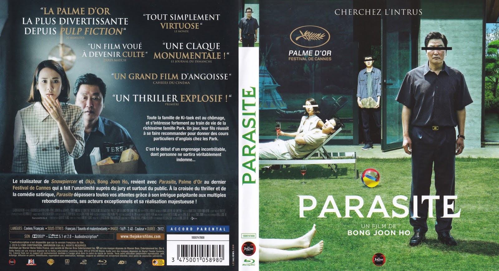 BLURAY JAQUETTES BLURAY Parasite