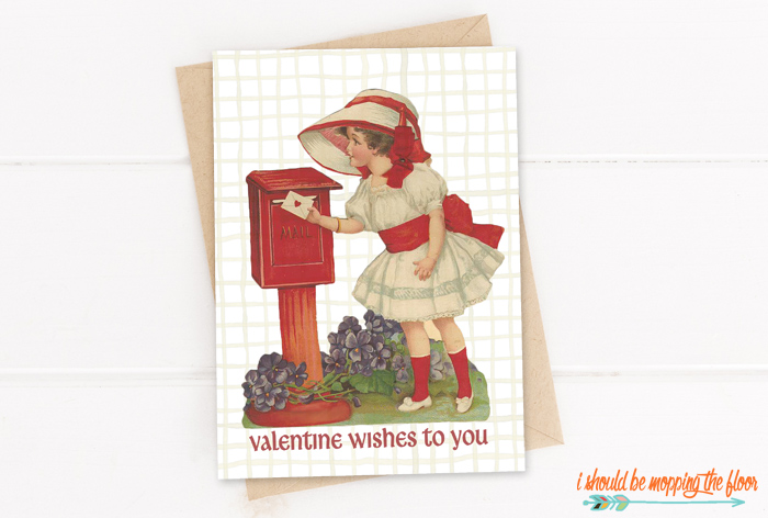 Free Printable Vintage Valentine Cards | i should be mopping the floor