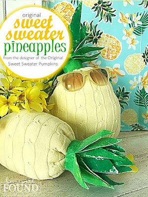 summer,tropical style,coastal style,beach style,tutorial,Sweet Sweater Pineapples,Sweet Sweater Originals,DIY,diy decorating,decorating,crafting,crafting with kids,sweaters,re-purposing,up-cycling,sweater crafts,summer crafts, summer decor,tropical decor,pineapple decor.