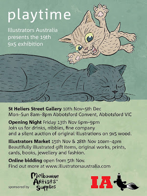 'Playtime' the Illustrators Australia 2015 9x5 exhibition