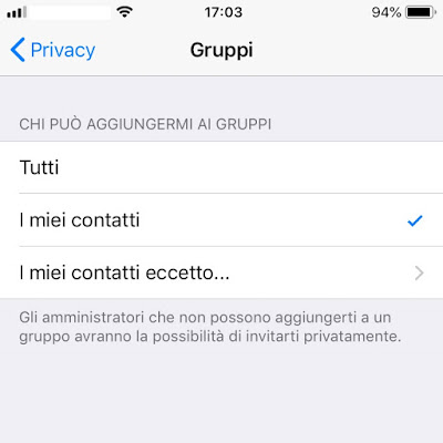 WhatsApp per iOS chi può aggiungermi ai Gruppi