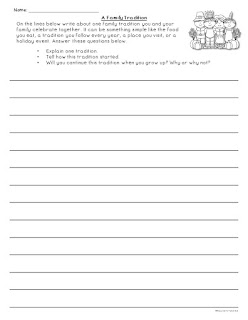 Holiday Tradition Writing Freebie | Teacher's Take-Out