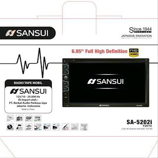 Head Unit Sansui Mobile Audio SA5202i SA 5202i Tokyo 7inch Headunit Double Din New