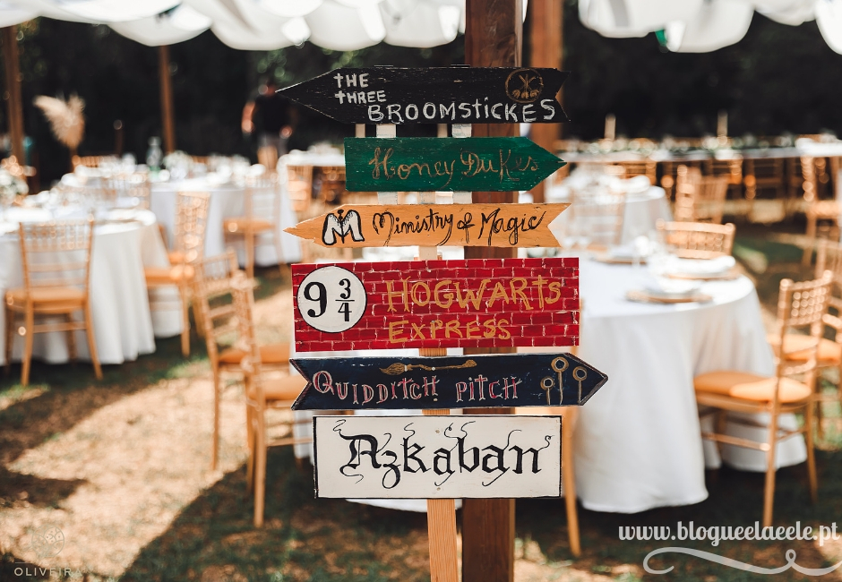 Casamento temático Harry Potter Decoração + casamento Harry Potter+ blogue português de casal + pedro e telma + ela e ele + ele e ela + decor + wedding + geek + nerd + filme + livros + tema de casamento original