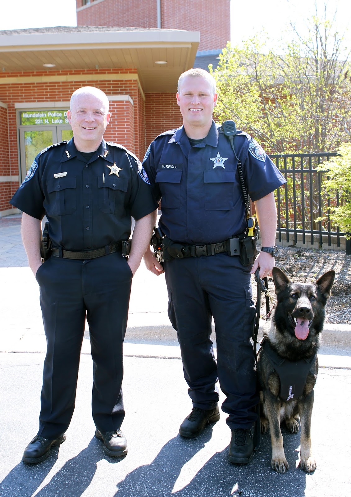 Mark Kodiak Ukena Mundelein Police K9 Titan the Dog wears New Armored