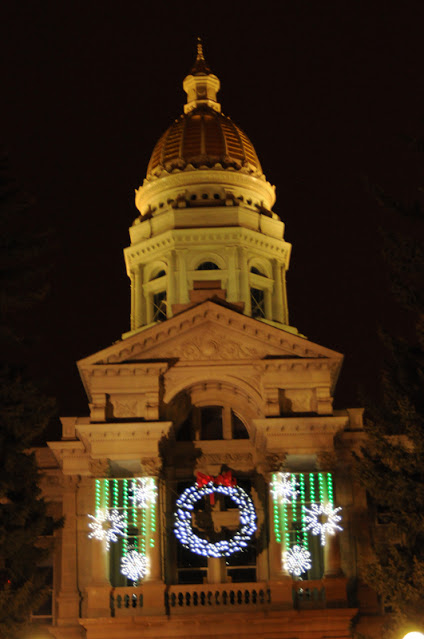 Wyoming State Capitol at Christmas