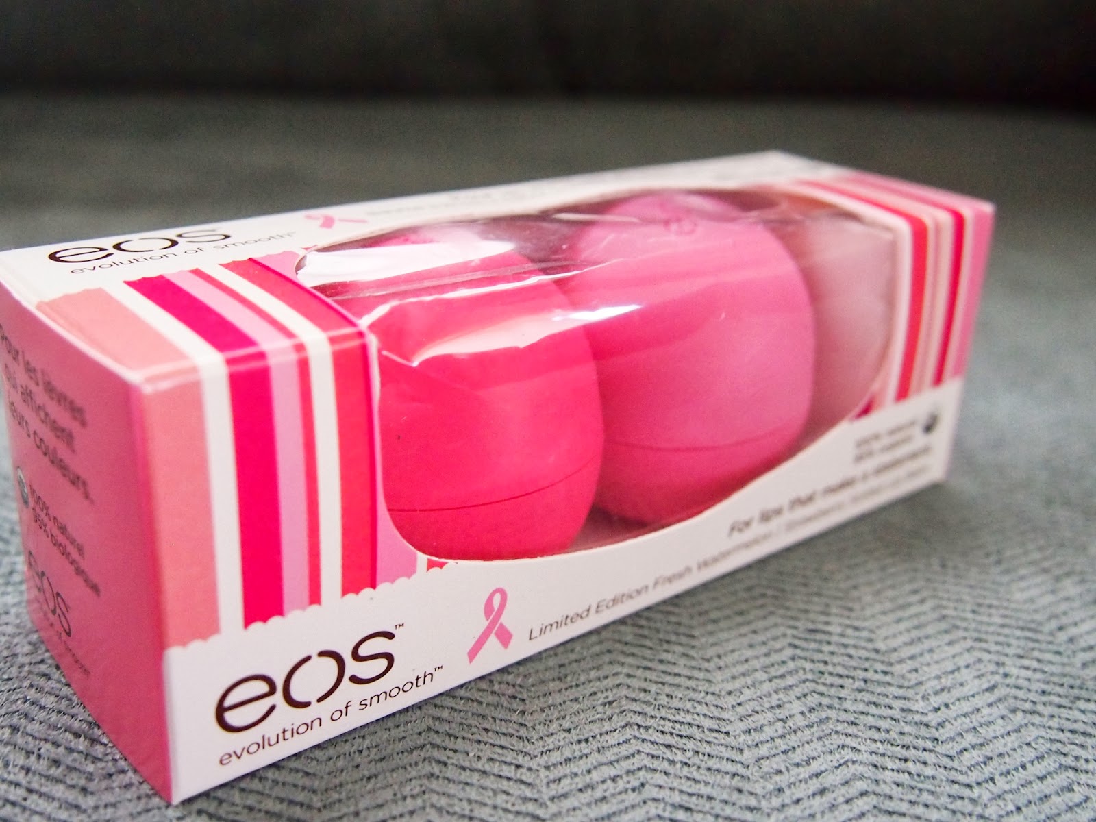 EOS Breast Cancer Awareness Smooth Sphere Lip Balm Pack Adore A