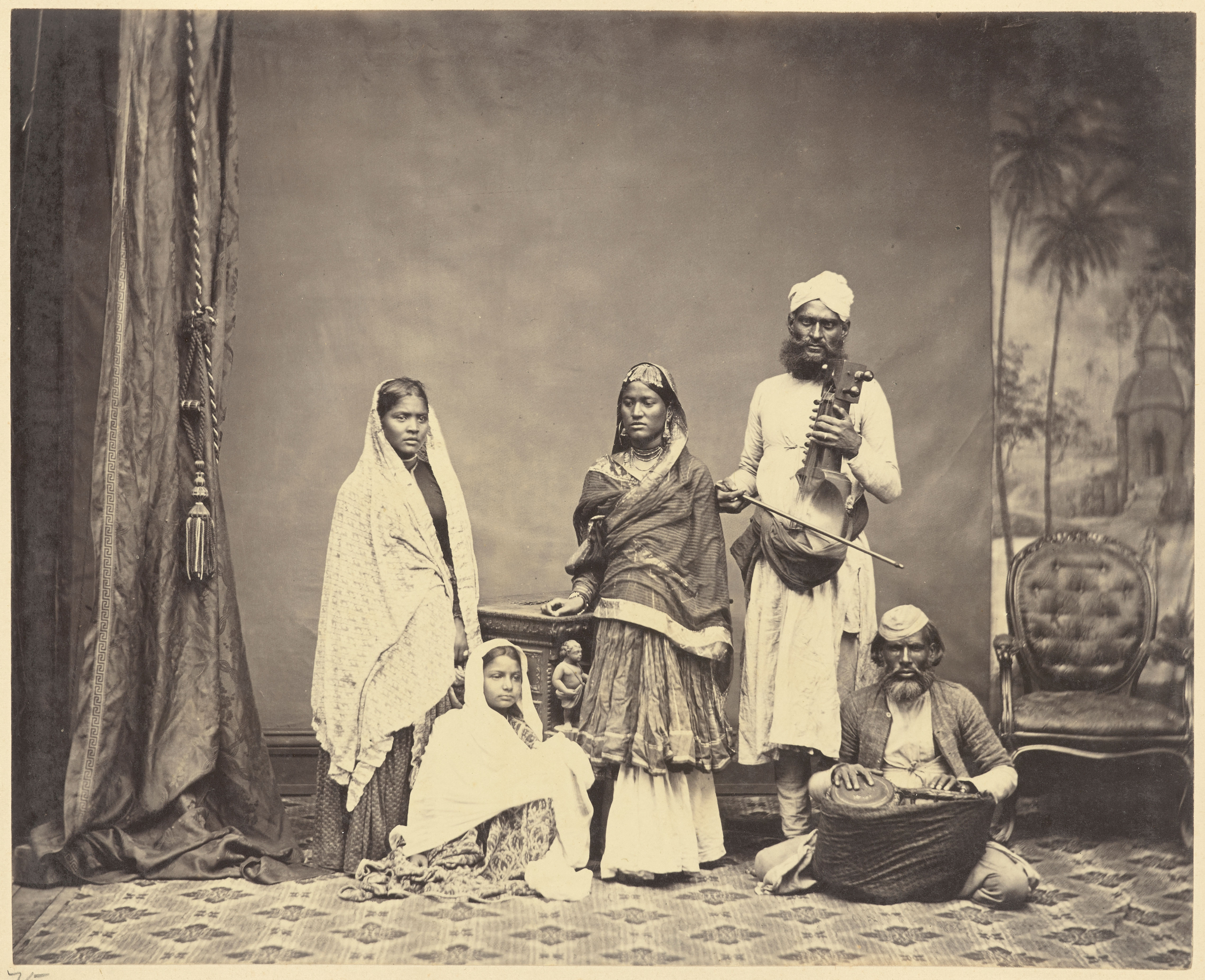 Group Of Musicians And Nautch Girl - Circa 1860s