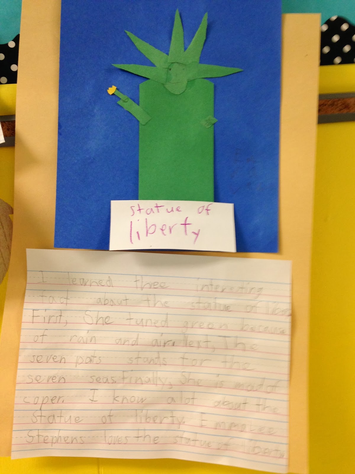 Statue of Liberty Writing First Grade Shenanigans
