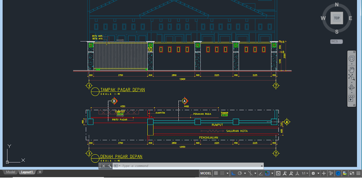 Gambar Pagar Dwg : Contoh Pagar Rumah Minimalis Pdf dan dwg | Tutorial