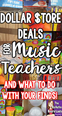 Dollar Store Deals for Music Teachers –Learn about 13 must have dollar store finds for your music classroom.  Ideas for assessment, workstations,  DIY crafts, singing games and manipulatives are discussed in this post by a veteran music teacher.