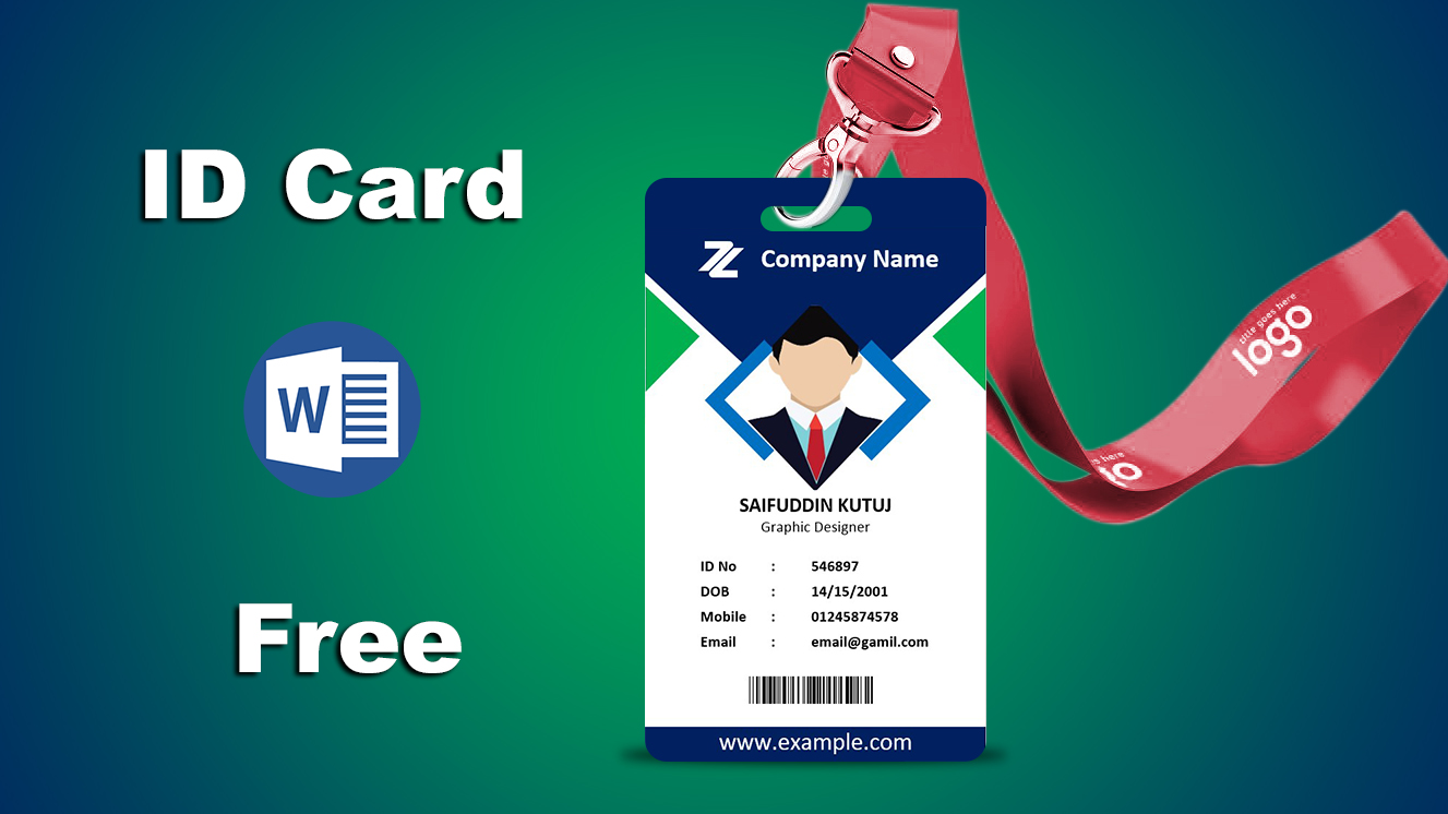 How to Design Office id card Template in Microsoft Word Free - The For Id Card Template For Microsoft Word