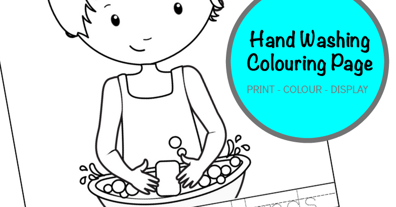 Hand Washing Colouring Page & Activity for Kids - Messy Little Monster