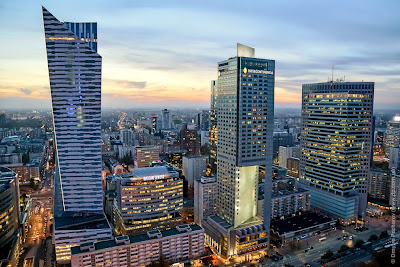 Варшава с Дворца науки и культуры. Warsaw centrum