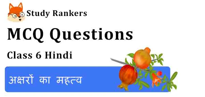 MCQ Questions for Class 6 Hindi Chapter 5 अक्षरों का महत्व Vasant