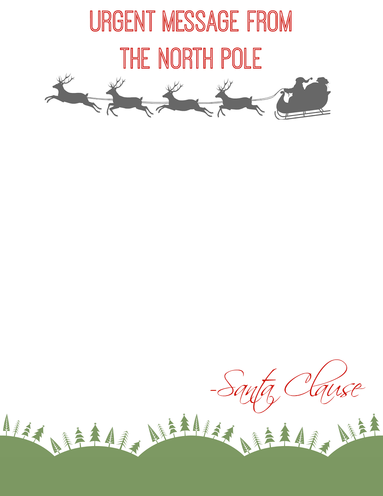 North Pole Stationary Template Free