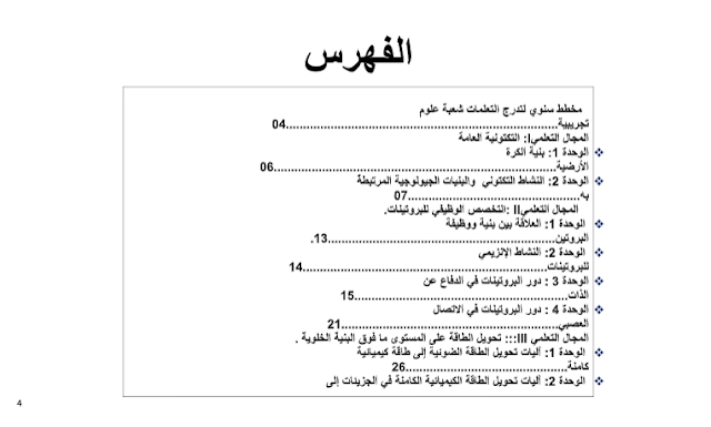 برنامج العلوم الطبيعية للسنة الثالثة ثانوي علوم تجريبية