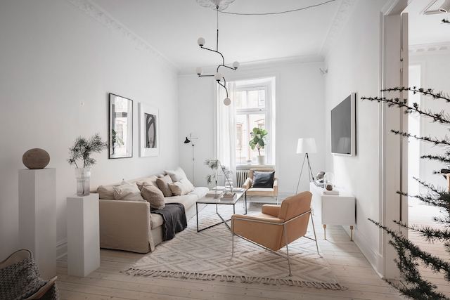 A Stunning Swedish Apartment with Festive Touches