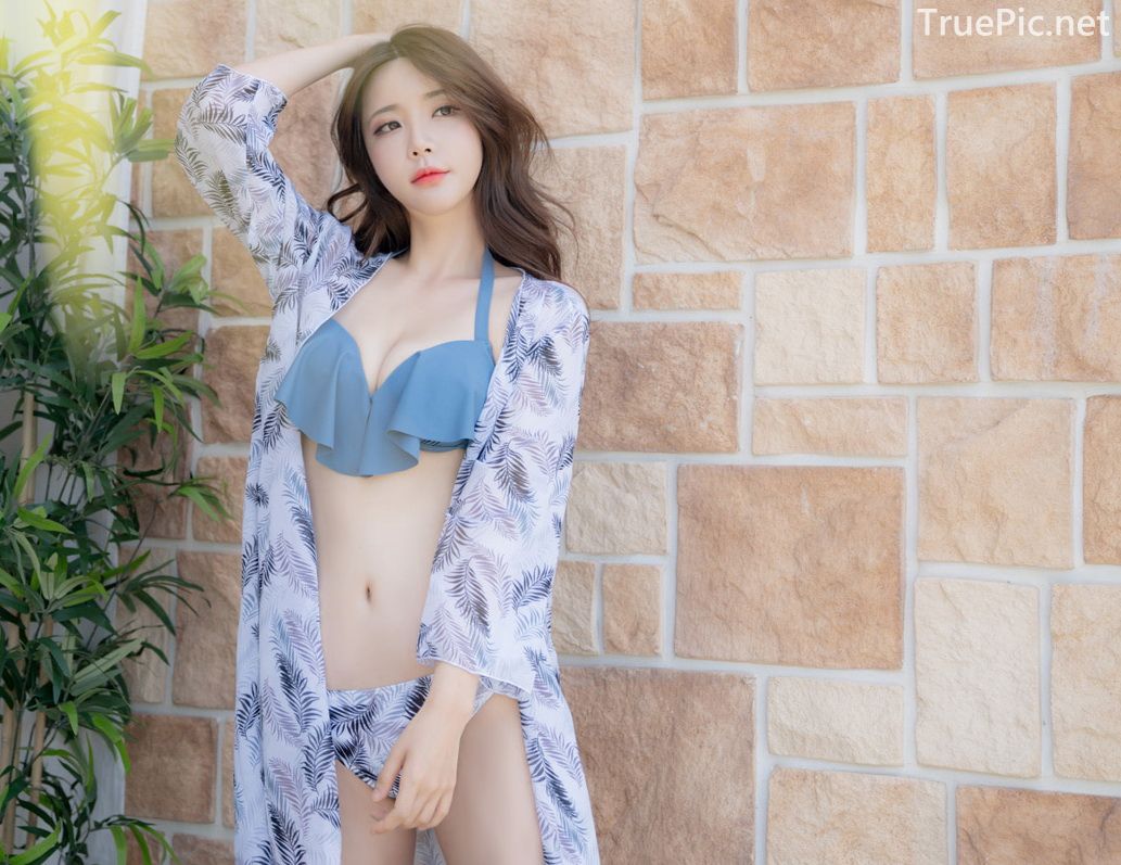 Korean model and fashion - Yoo Gyeong - In front of Brick Wall - Beachwear fashion