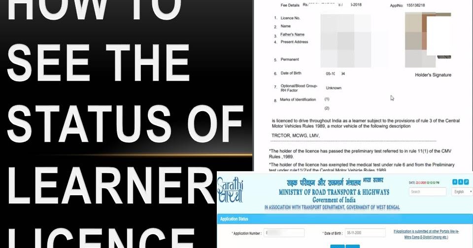 How to see the status of Learner licence