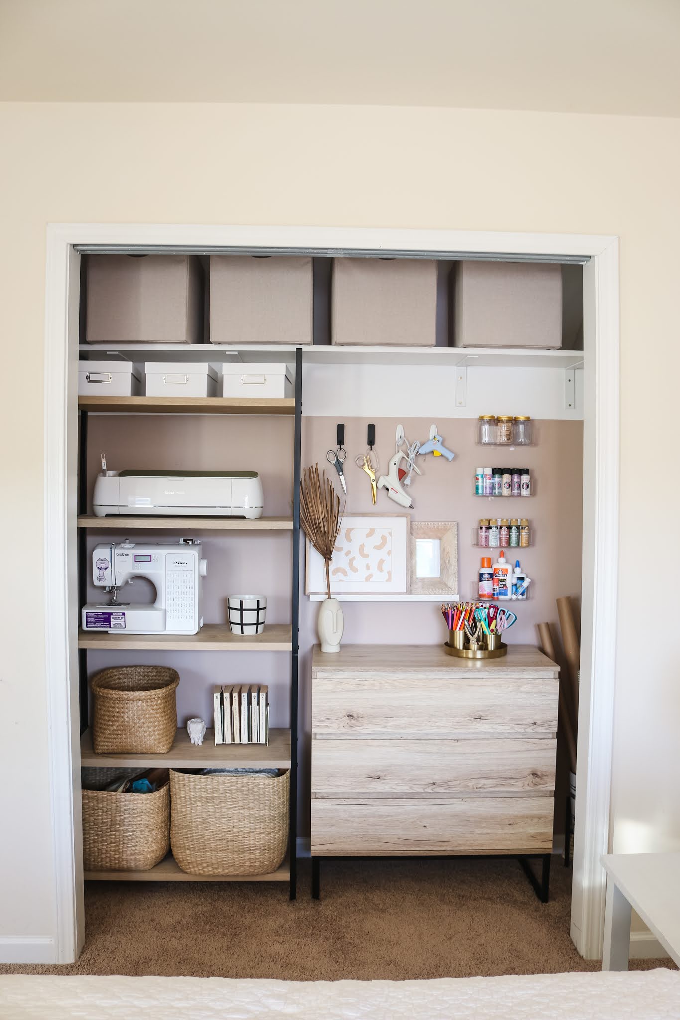 How to Turn a Cluttered Closet into Organized Craft Storage Pretty Real