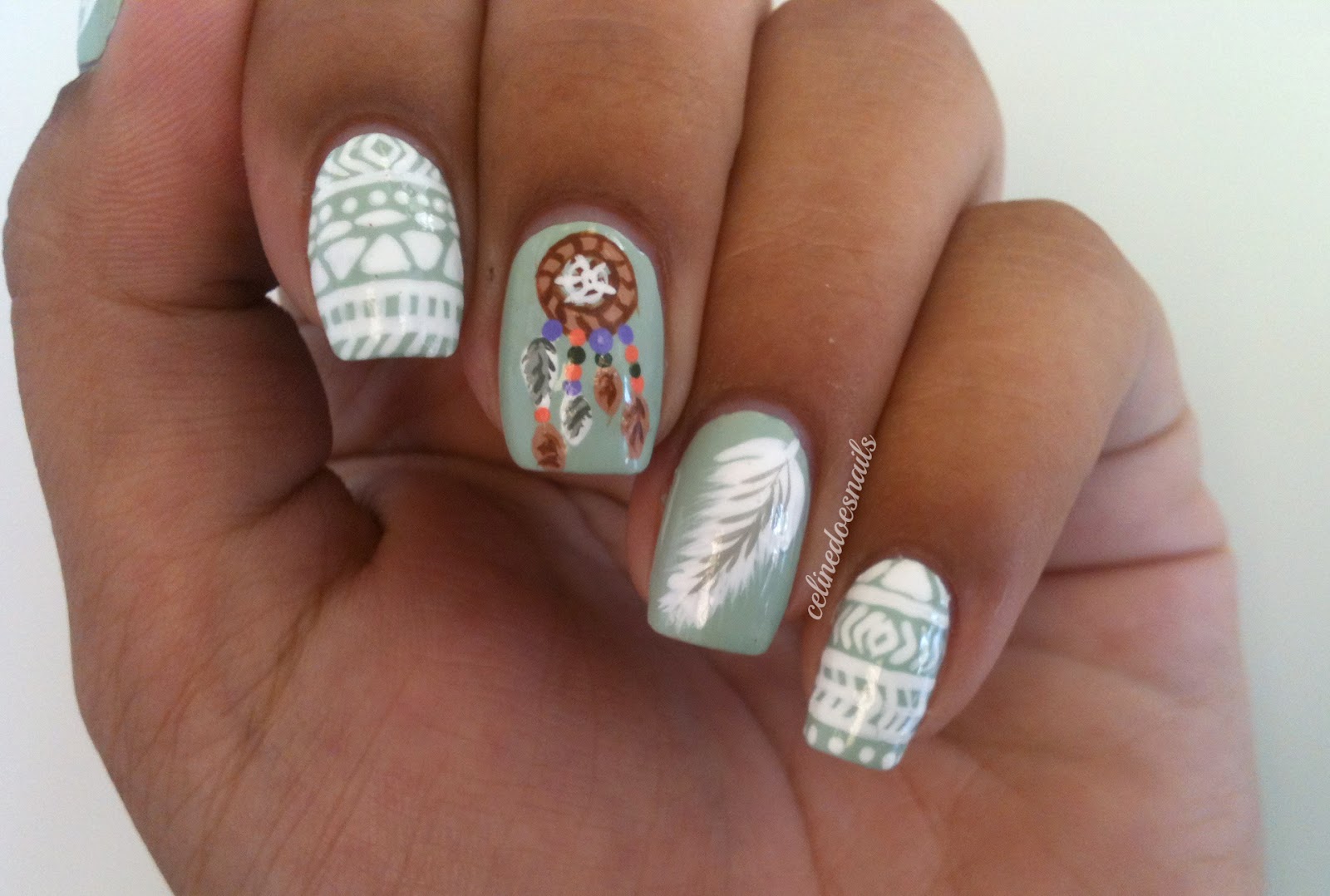 tribal nail art step by step