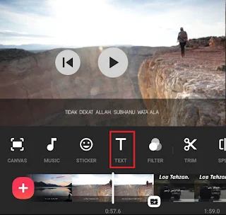 inshot text transition tap the text menu
